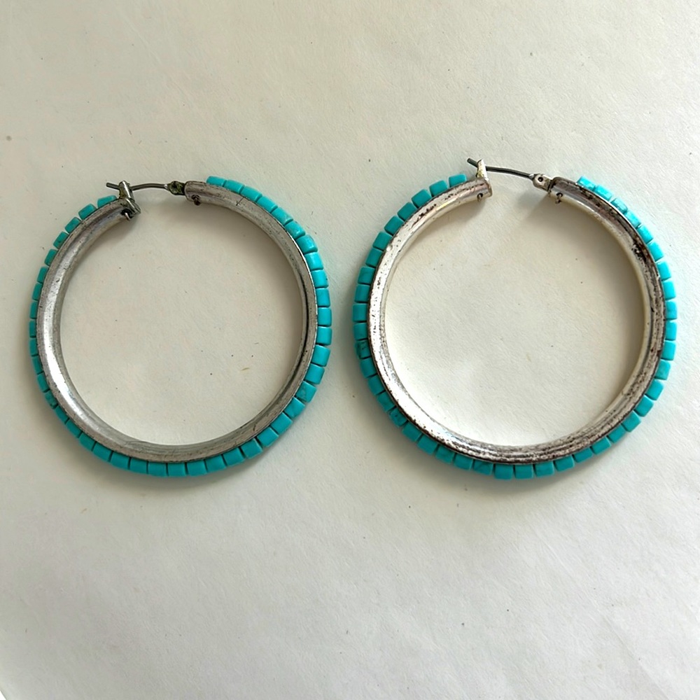 Lucky Brand Turquoise Hoop Earrings